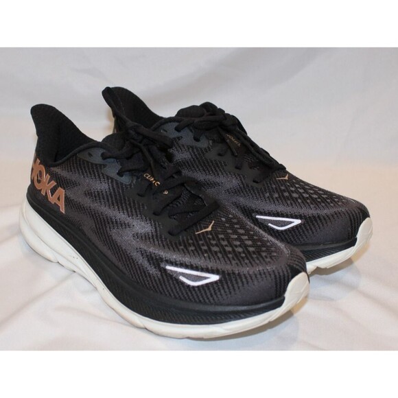 NIB Hoka One Women's Clifton 9 Running Sneakers BRGL BLACK ROSE GOLD - Picture 3 of 7